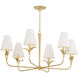 Quill 6 Light 40 inch Gilded Ivory Chandelier Ceiling Light
