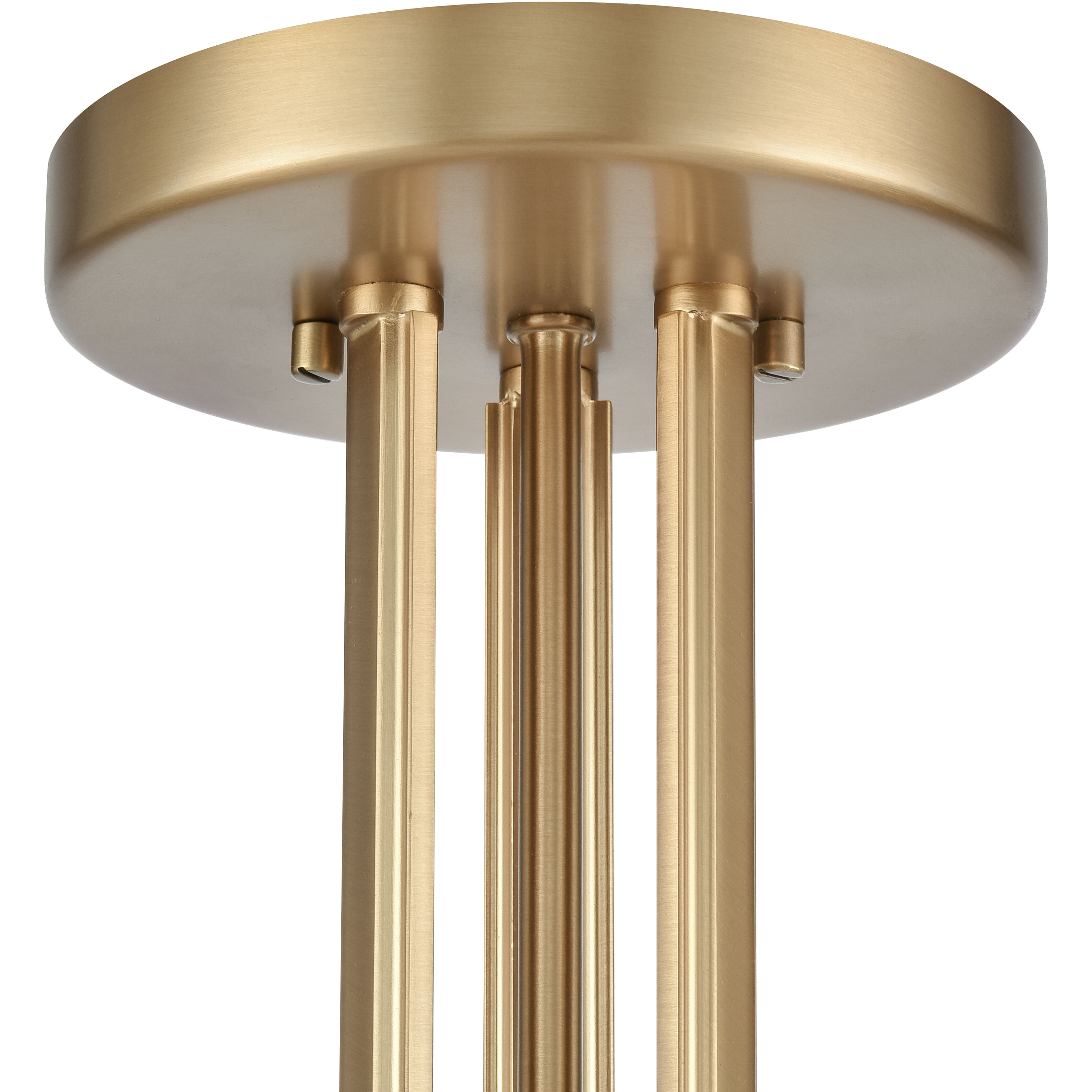 Caroline 3 Light 16 inch Brushed Gold Semi Flush Mount Ceiling Light