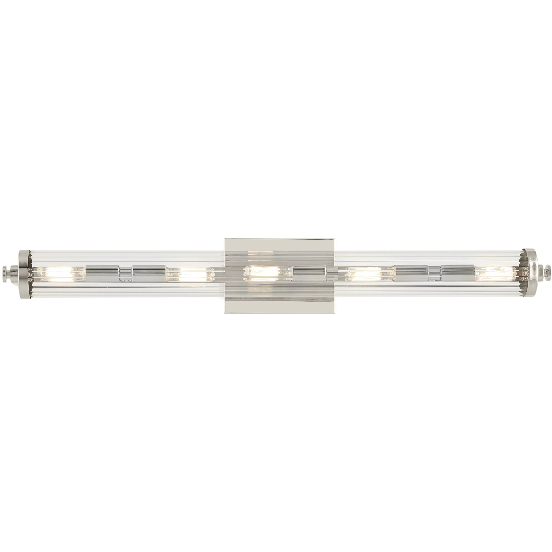 Azores 5 Light 32 inch Polished Nickel Linear Bath Wall Light, Large