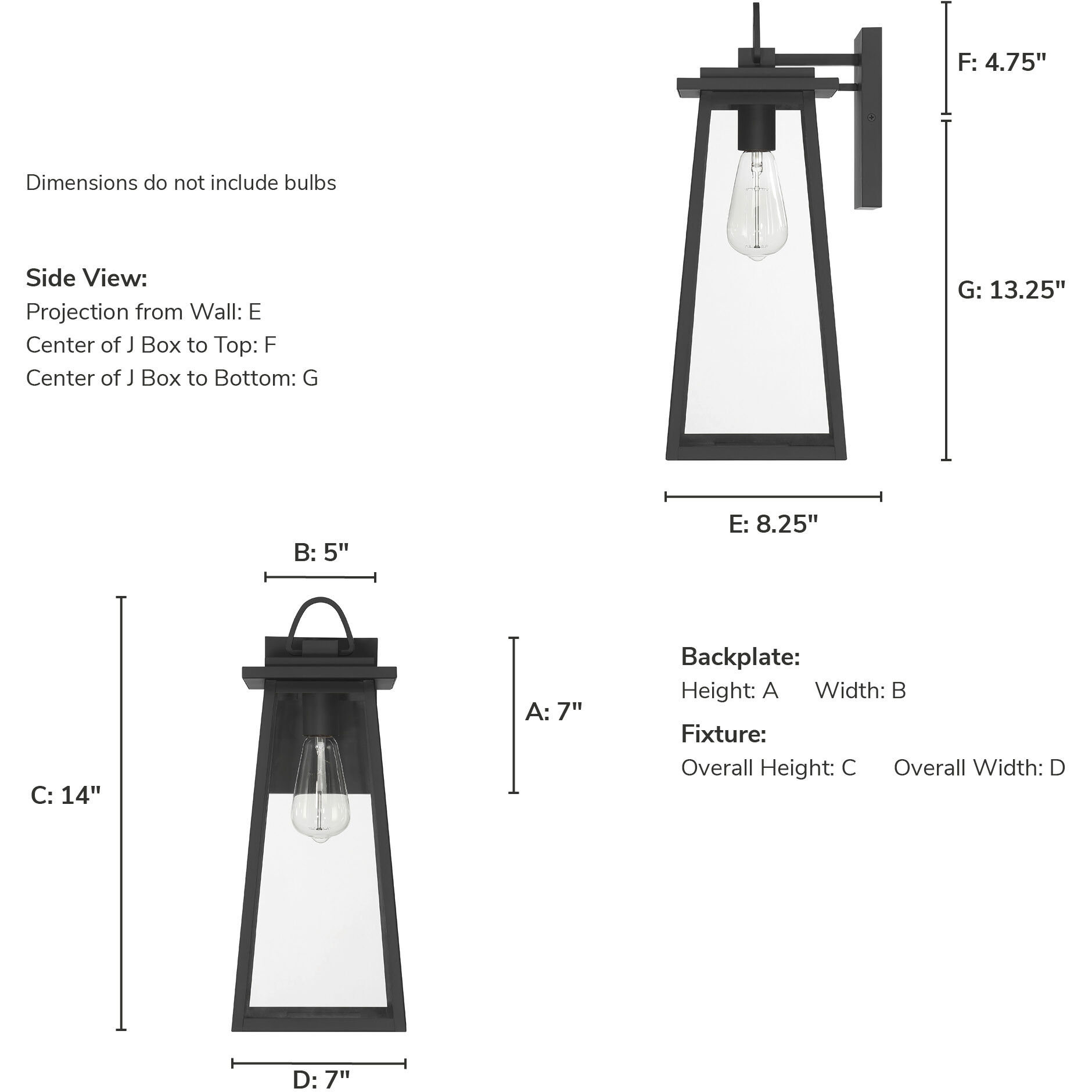 Ivory Dusk 1 Light 18 inch Matte Black Outdoor Wall Light, Large
