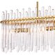 Icicles 6 Light 44.75 inch Satin Brass Linear Chandelier Ceiling Light