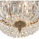 Waltham 3 Light 12 inch Olde Brass Flush Ceiling Light in Clear Italian
