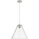 Crown Point 1 Light 12 inch Satin Nickel Pendant Ceiling Light in Seedy Glass