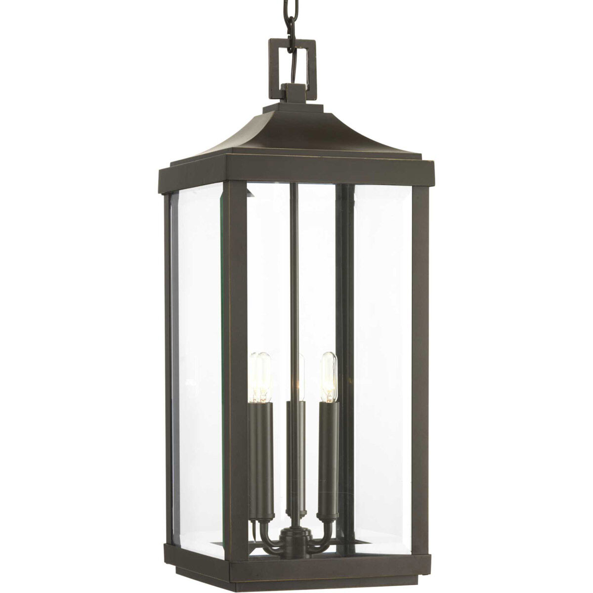 Caelum 3 Light 9.5 inch Antique Bronze Outdoor Hanging Lantern, Design Series