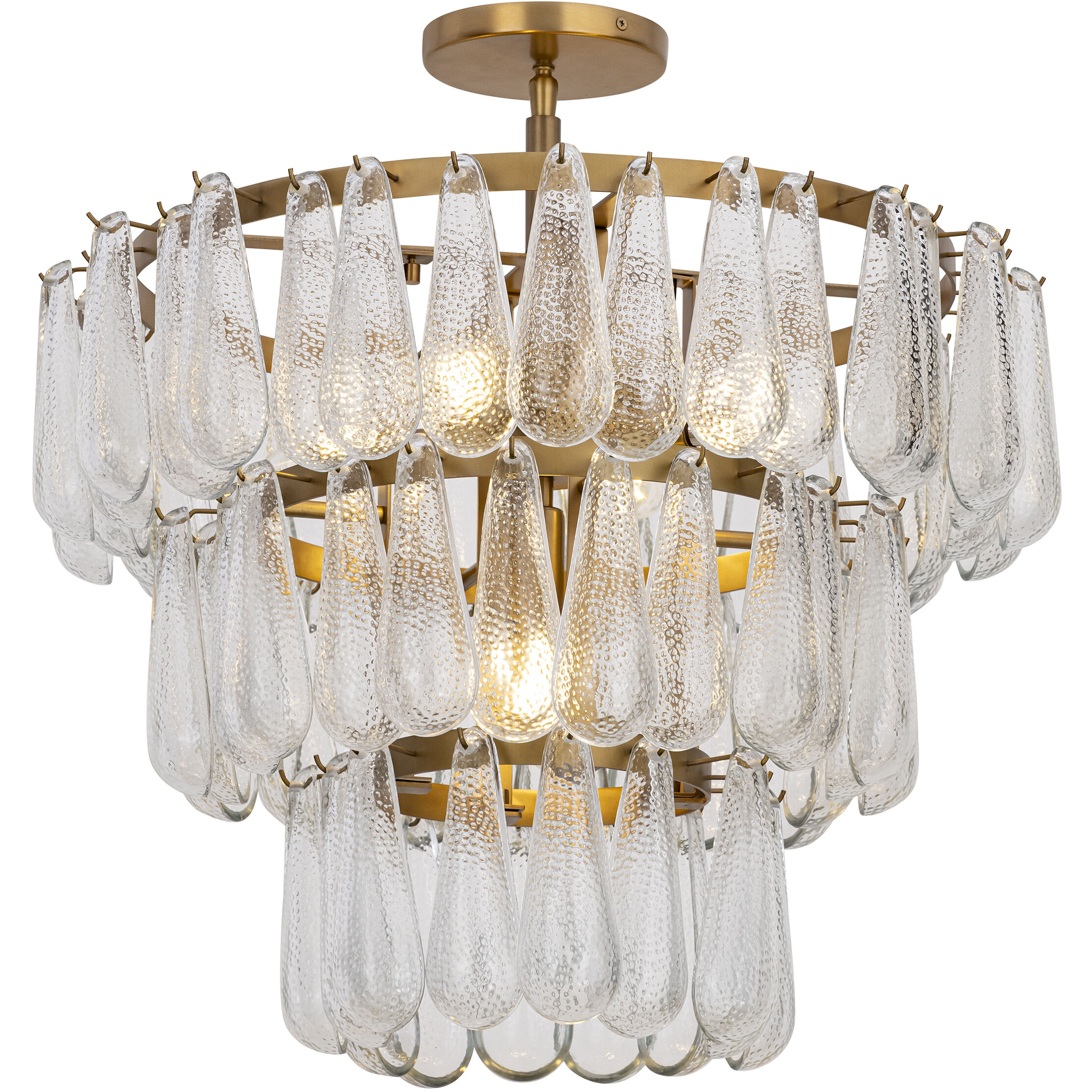 Vionne 5 Light 21.5 inch Legacy Brass Semi-Flush Mount Ceiling Light