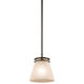 Hendrik 1 Light 8 inch Olde Bronze Mini Pendant Ceiling Light in Umber Etched Glass