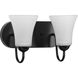 Classic 2 Light 13 inch Matte Black Bath Vanity Wall Light