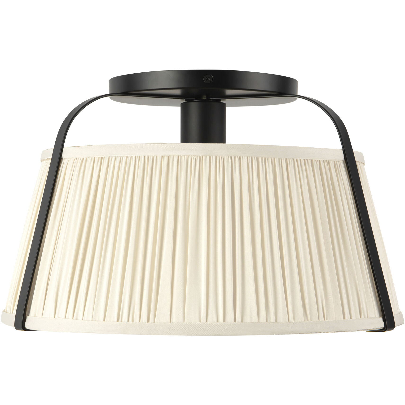 Alora Mood Scout 1 Light 13.25 inch Matte Black and White Linen Semi-Flush Mount Ceiling Light