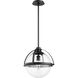 Meridian 1 Light 14.75 inch Noir Pendant Ceiling Light