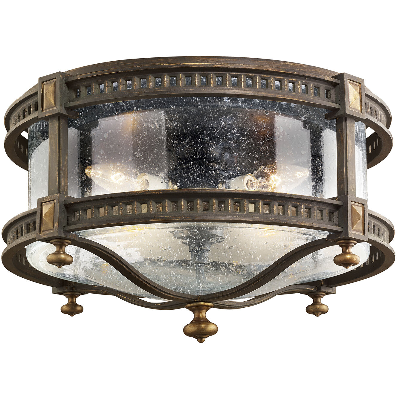 Beekman Place 4 Light 18 inch Bronze Outdoor Flush Mount