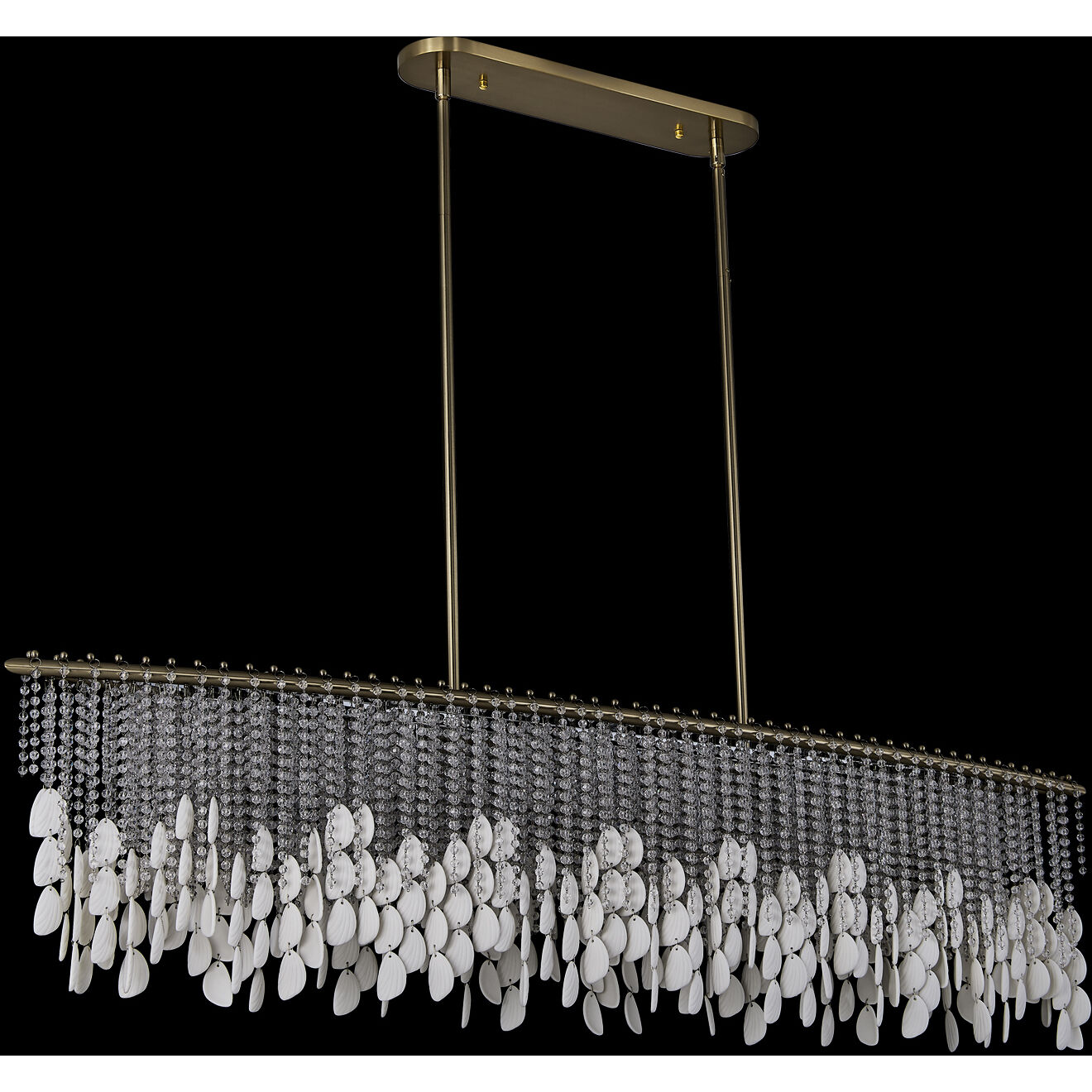 Farfalle 9 Light 9 inch Brushed Champagne Gold Linear Pendant Ceiling Light