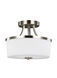 Hettinger 2 Light 13.25 inch Brushed Nickel Convertible Pendant Semi-Flush Ceiling Light