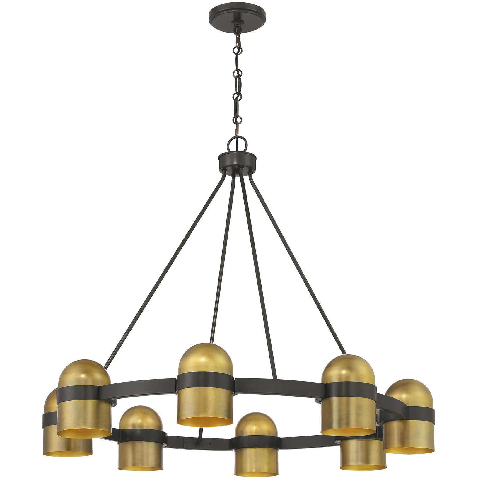 Andover 8 Light 35 inch Mediterranean Bronze and Riviera Brass Chandelier Ceiling Light