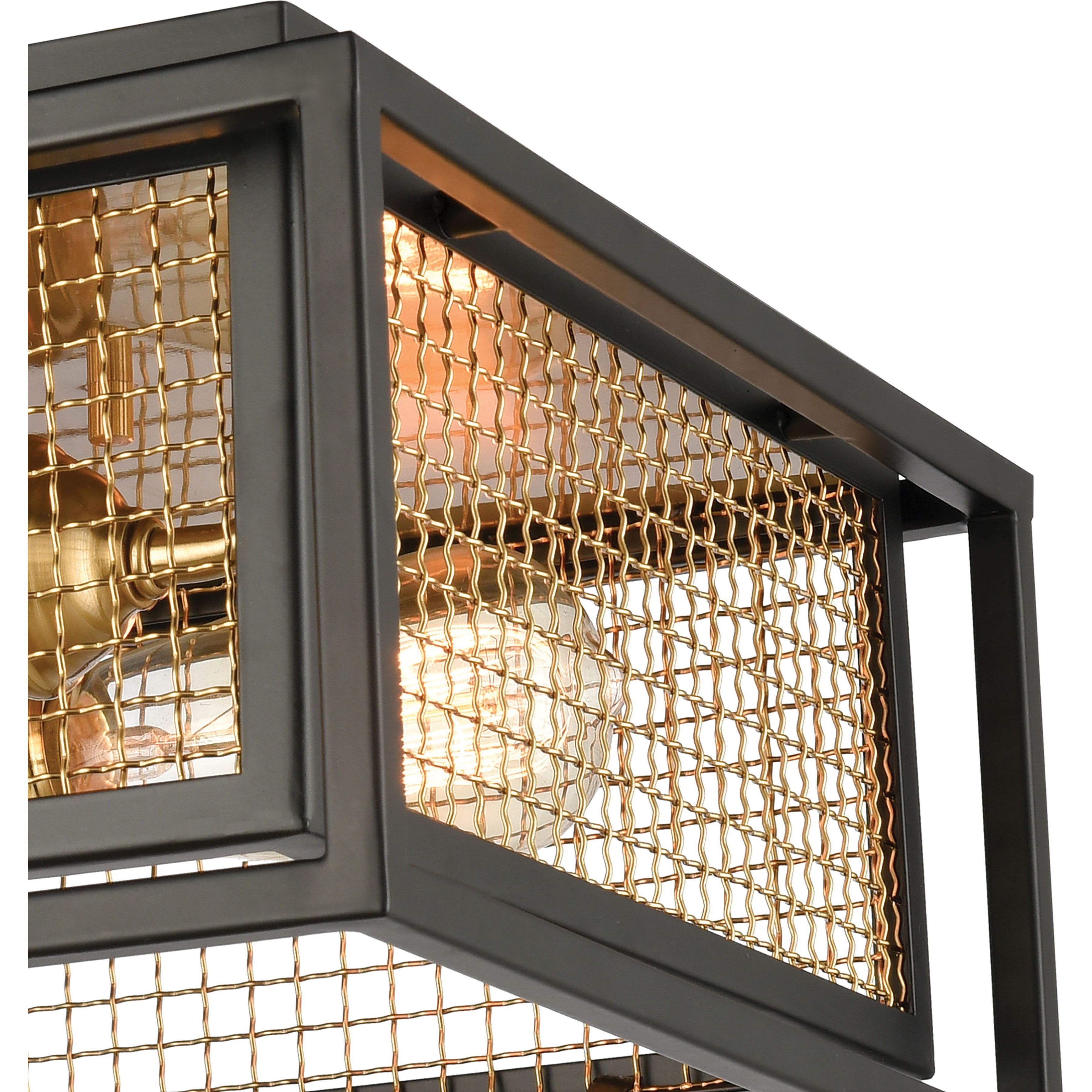 Jarvis 2 Light 12 inch Matte Black with Burnished Brass Flush Mount Ceiling Light