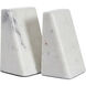 Carvella 4.33 inch White Marble Bookends, Set of 2