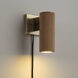 Tambo Wall Sconce Wall Light in Natural Ash and Weathered Brass