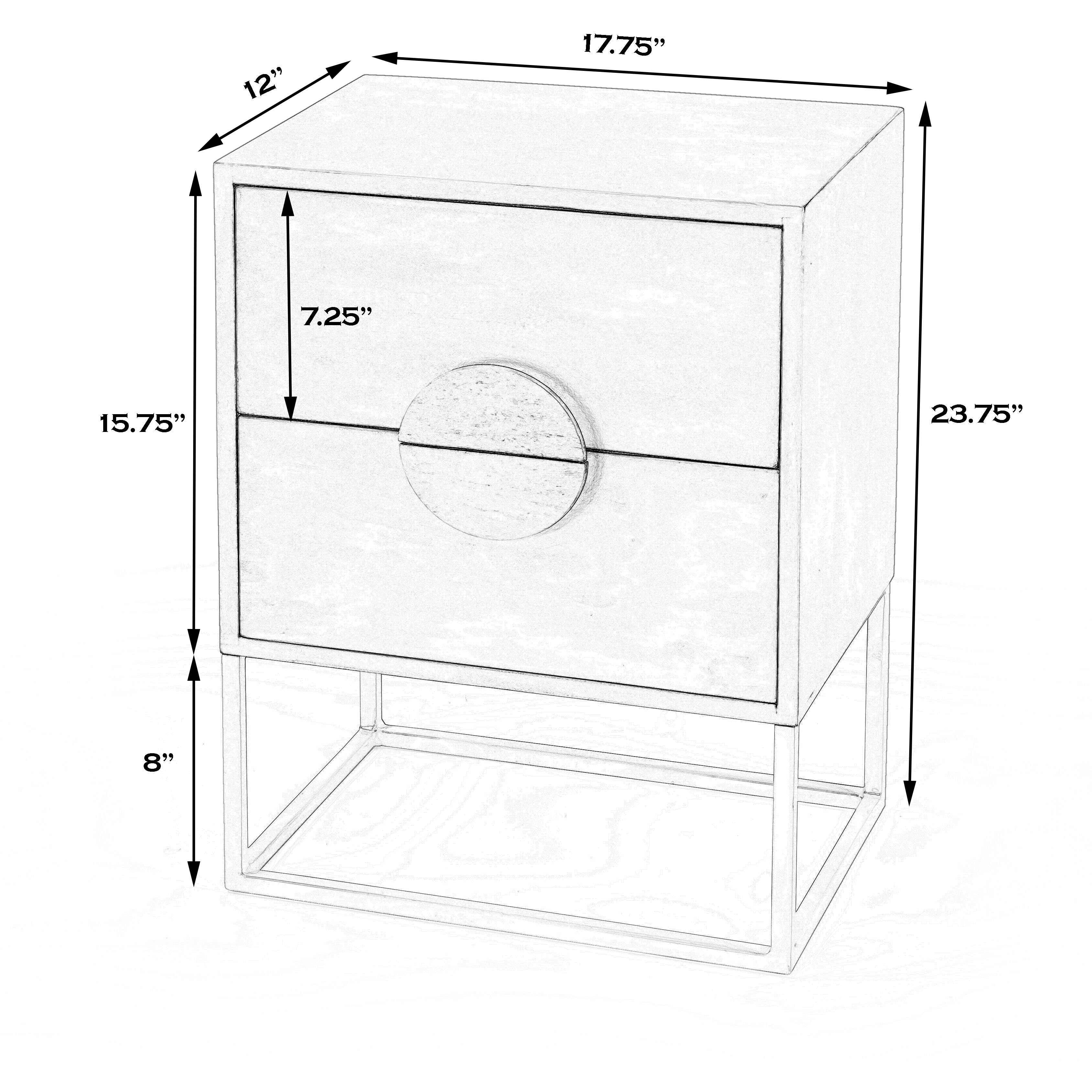 Lennasa 2 drawers Nightstand in White