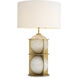 Eternity 29.53 inch 40 watt Alabaster and Antique Brass and French Wiring Table Lamp Portable Light
