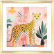 Pet Cheetah Orange and Green and Pink and Black Framed Art, Propac