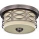 Harlow 2 Light 13.38 inch Hazel Bronze Flush Mount Ceiling Light