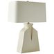 Cera 150.00 watt Ivory Crackle Table Lamp Portable Light