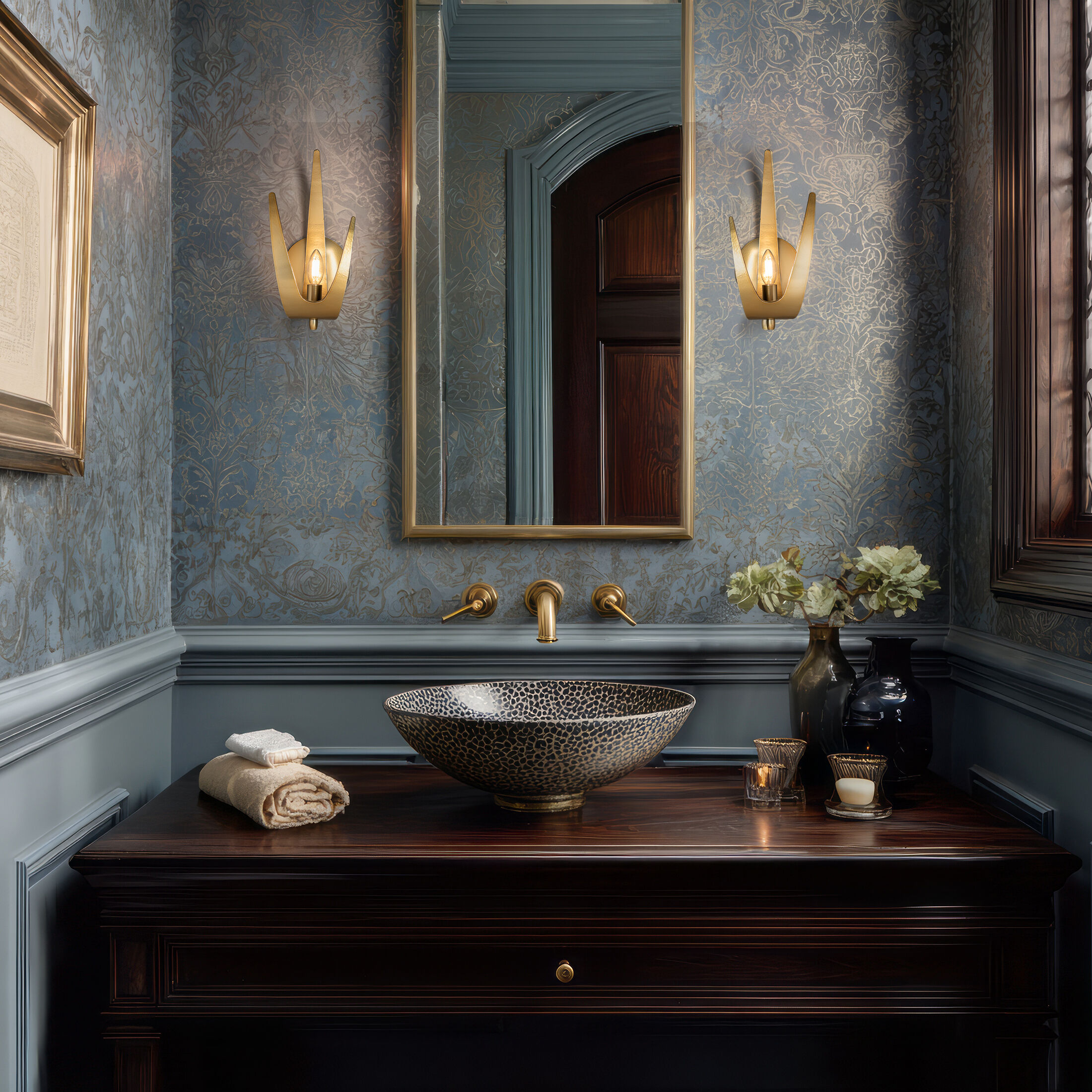 Caribou 1 Light 7.8 inch Modern Brass Wall Sconce Wall Light