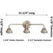 Nouveau 2 Dover 3 Light 23 inch Brushed Satin Nickel Bath Vanity Light Wall Light in Seedy Glass