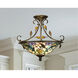 Evelyn 2 Light 17 inch Antique Golden Bronze Flush Mount Ceiling Light