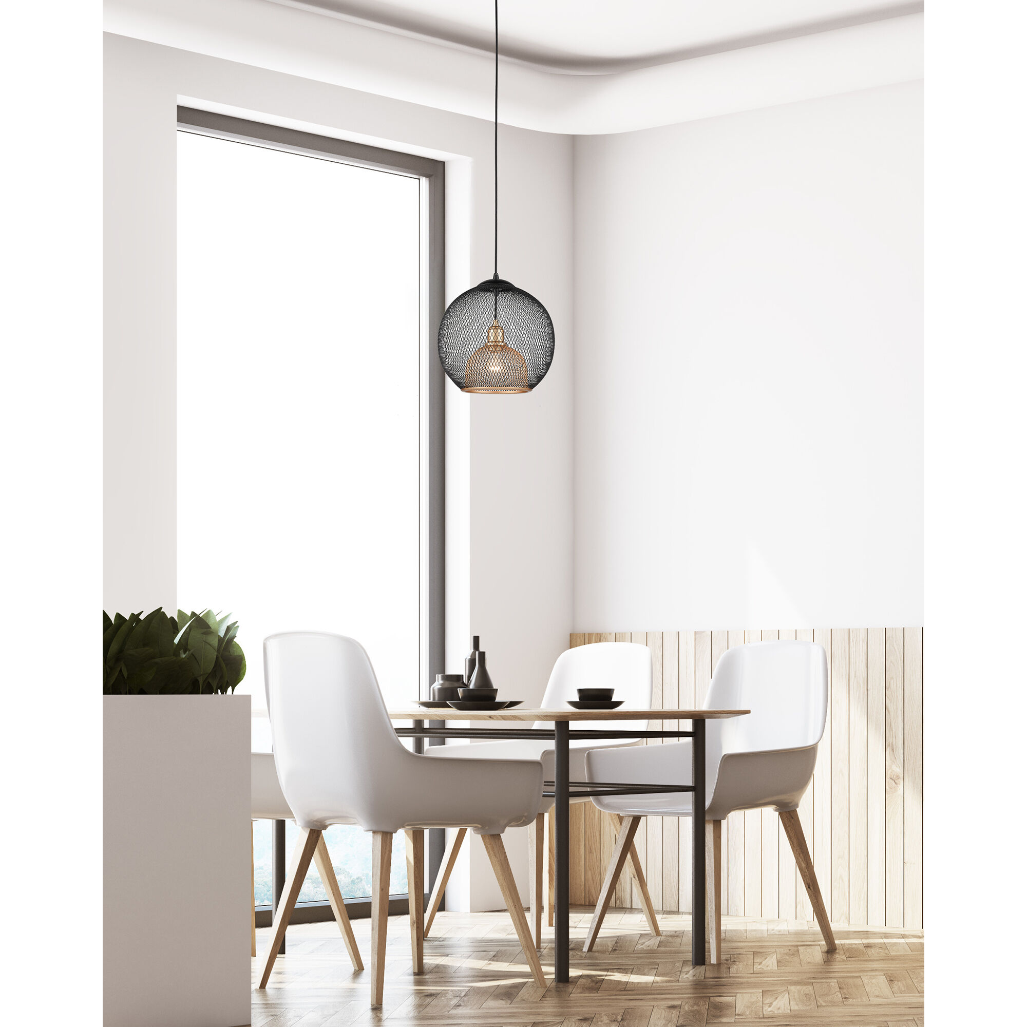 Gibraltar 1 Light 11.88 inch Black/Gold Pendant Ceiling Light in Black and Gold