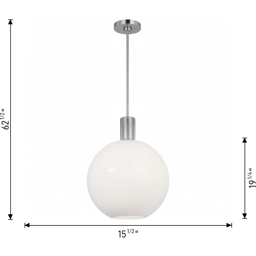 Drew & Jonathan Colewood 1 Light 15.5 inch Brushed Nickel Pendant Ceiling Light, Medium