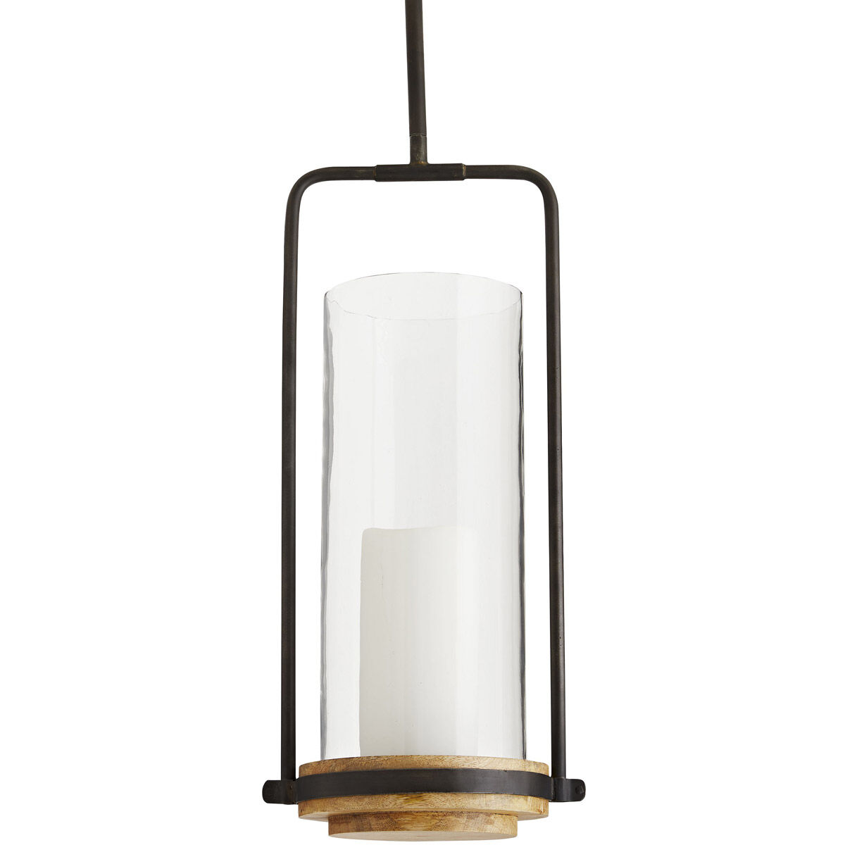 Sumter 1 Light 10.5 inch Black and Bronze with Natural Wood Candle Pendant Ceiling Light, Beth Webb