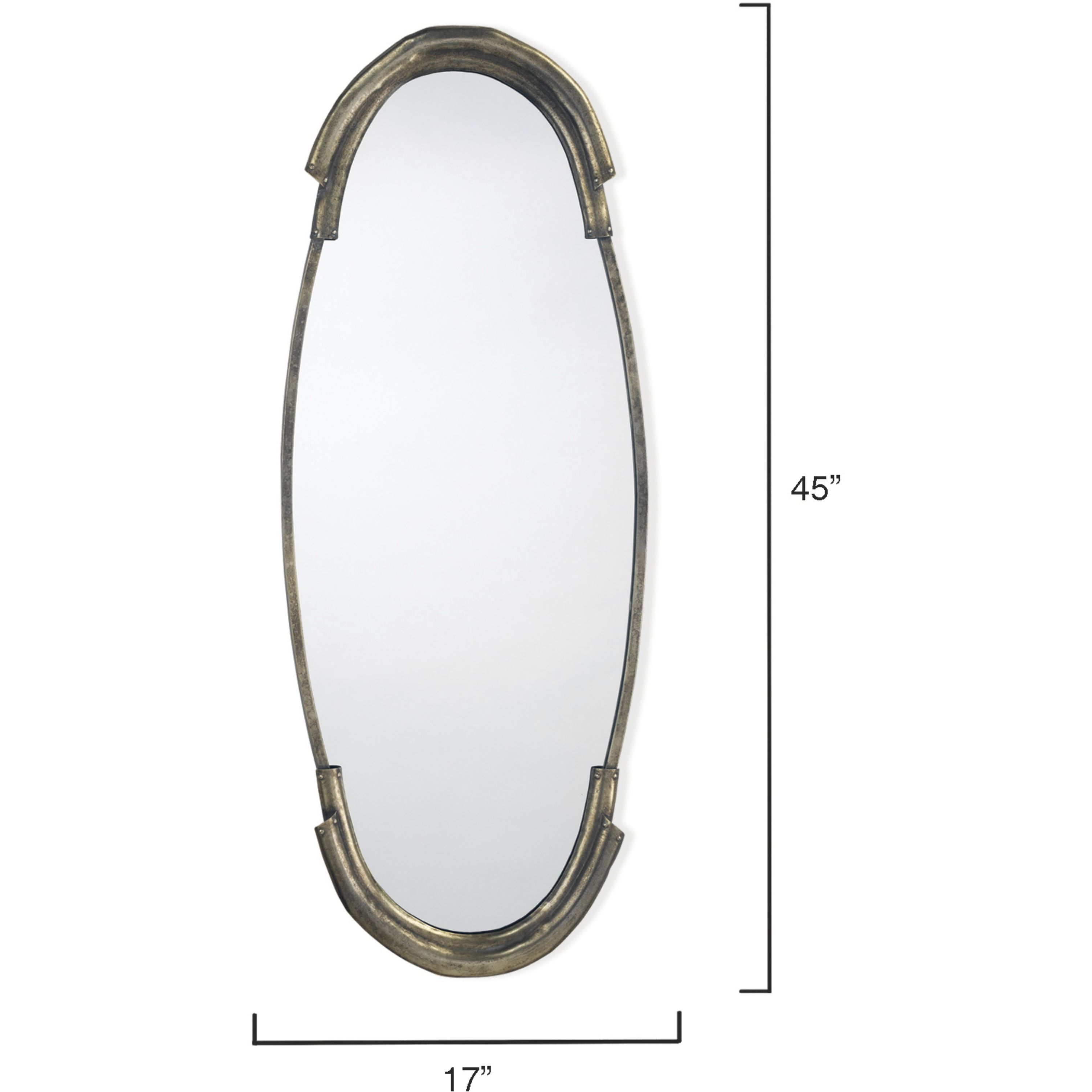 Margaux 45 X 17 inch Antique Silver Mirror