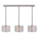 Hilliard 3 Light 37 inch Brushed Nickel Linear Chandelier Ceiling Light