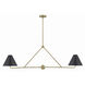 Xavier 4 Light 54 inch Vibrant Gold Linear Chandelier Ceiling Light