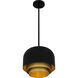 Frankie 3 Light 12 inch Matte Black Pendant Ceiling Light
