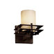 Metropolis Wall Sconce Wall Light in Dark Bronze, Cream (CandleAria), Cylinder with Flat Rim, Incandescent