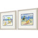 Dog Beach Day Duo Multi and Blue and Green and Yellow Framed Art, Propac