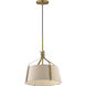 Bandera 1 Light 14.5 inch Natural Aged Brass Single Pendant Ceiling Light
