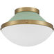 Xander 1 Light 12.25 inch Vibrant Gold Flush Ceiling Light in Vibrant Gold and Green