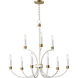 Charlton 9 Light 30 inch Weathered White and Gold Leaf Chandelier Ceiling Light