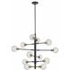 Ocean Drive 12 Light Venetian Brass Foyer Pendant Ceiling Light in Venetian Brass and Graphite
