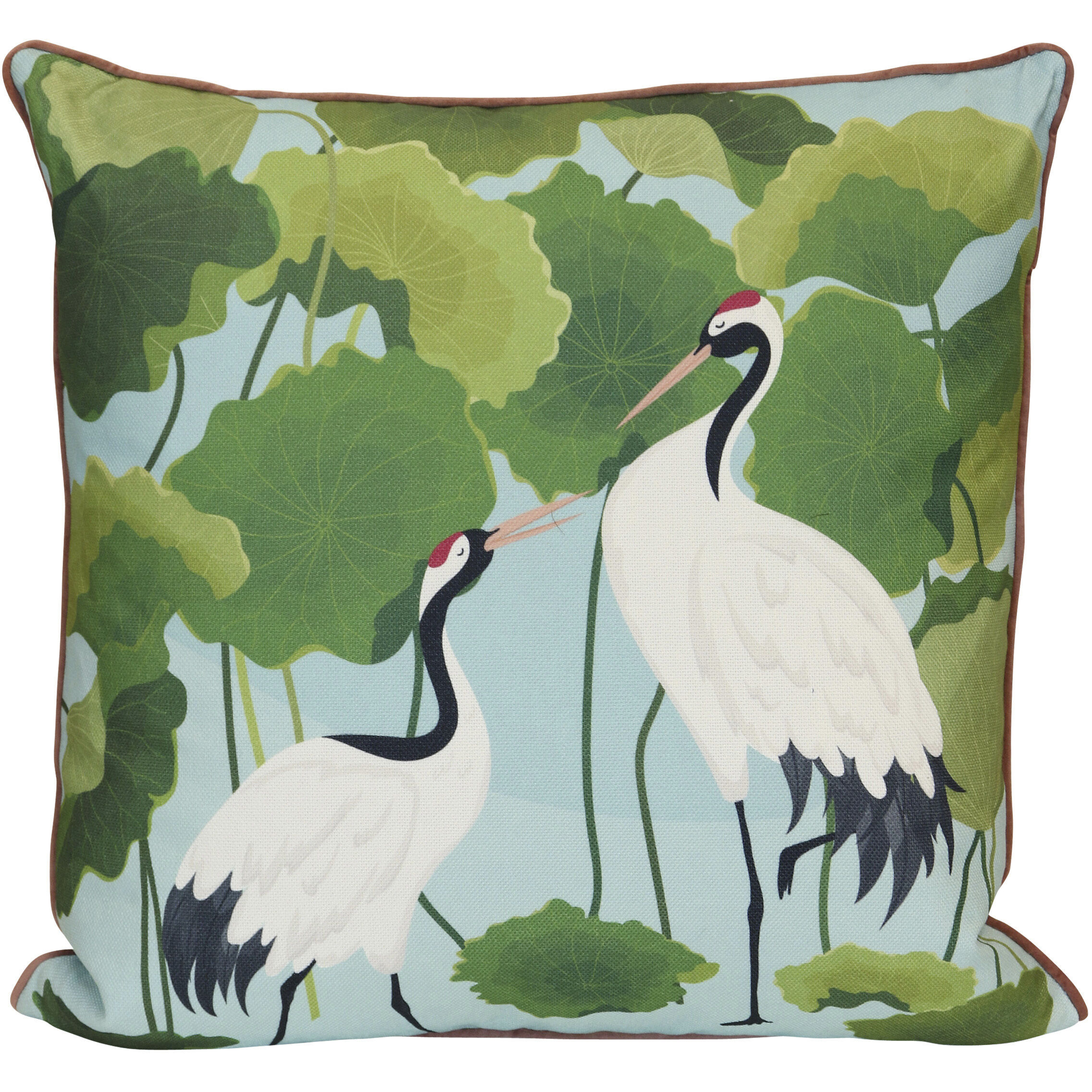 Emerald Crane 22 inch Multicolor Pillow