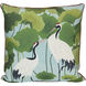 Emerald Crane 22 inch Multicolor Pillow