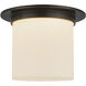 Mineral 1 Light 11.13 inch Urban Bronze and Matte Opal Glass Flush Mount Ceiling Light in Opal Glass Shade