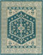 Milas 120 X 96 inch Teal Rug in 8 x 10, Rectangle