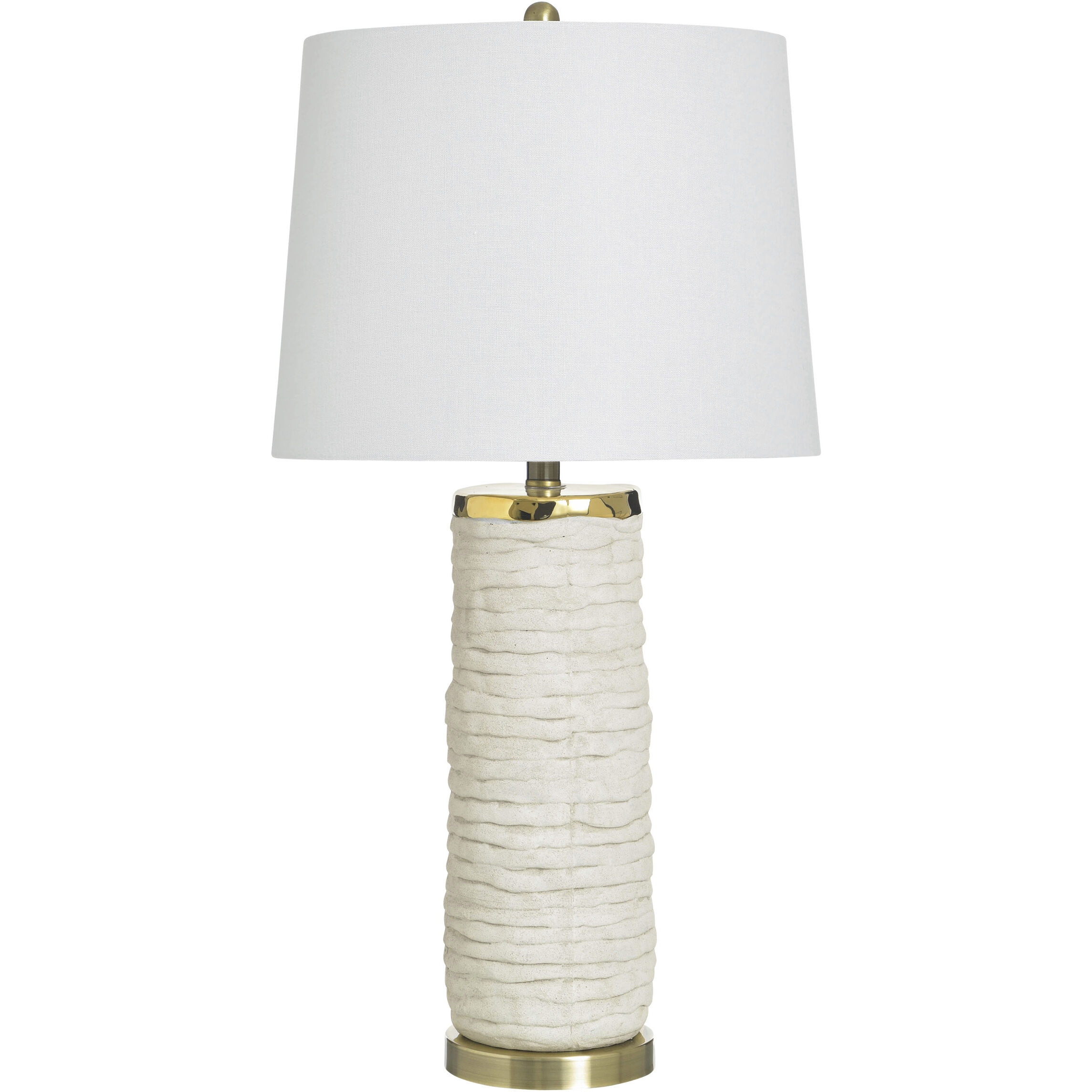 Denizlt 31 inch 100 watt Denizlt Gold and White Table Lamp Portable Light