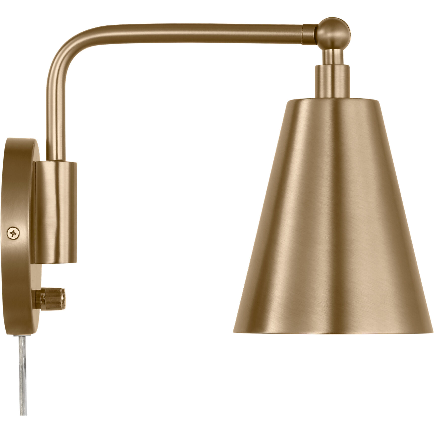 Drae LED 8.13 inch Satin Brass Task Sconce Wall Light