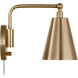 Drae LED 8.13 inch Satin Brass Task Sconce Wall Light