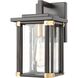 Vincentown 1 Light 11 inch Matte Black with Brushed Brass Outdoor Wall Sconce