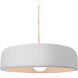 Radiance Collection - Spire Pendant Ceiling Light in Brushed Nickel, Replaceable Bulb, Beige Twist Cord, Gloss White (outside and inside of fixture), 13W x 4H, Form+Finish+Function